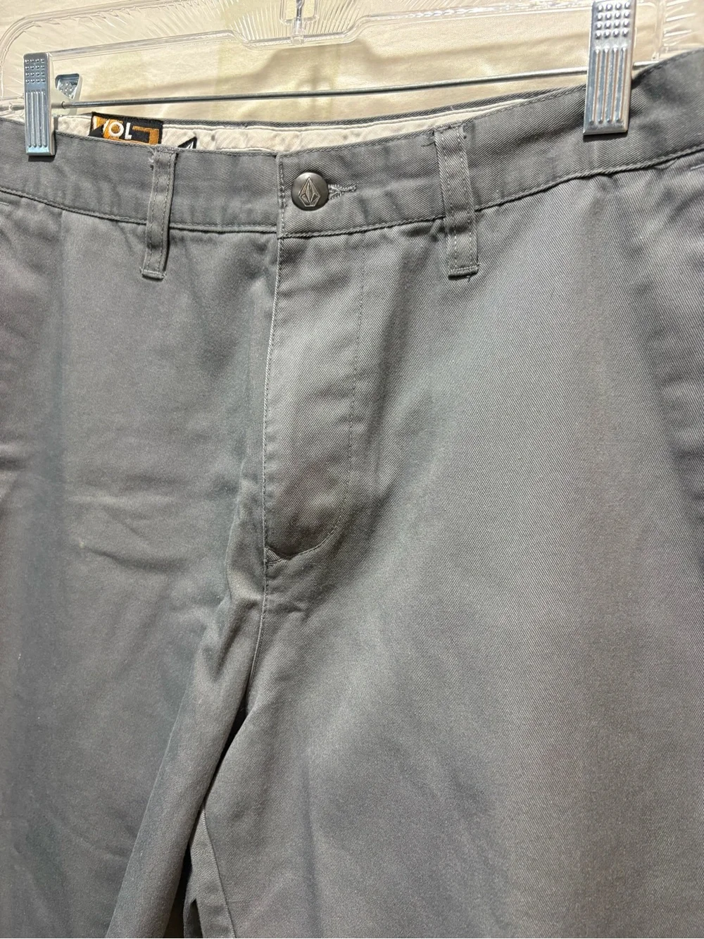 Mens Volcom Gray Flat Friggin Chino Bermuda Shorts 24.5”🌵 32